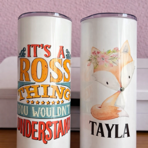 Ross and Tayla tumblers